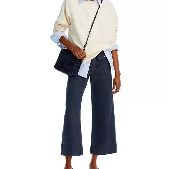 FRAME The 70s Patch Pocket Crop Pants | Navy | NWT | Size 23 | Washed Navy - Picture 2 of 7